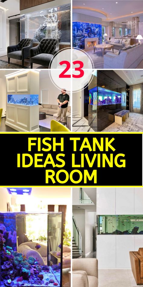 23 Fish Tank Ideas Living Room: Modern, Unique, and Aesthetic Designs for Every Home - placeideal.com Large Fish Tank Ideas Living Rooms, Fish Tank Ideas Living Room, Modern Fish Tank, Unique Fish Tanks, 10 Gallon Fish Tank, Fish Tank Ideas, Large Fish Tanks, Marine Fish Tanks, Tanks Modern