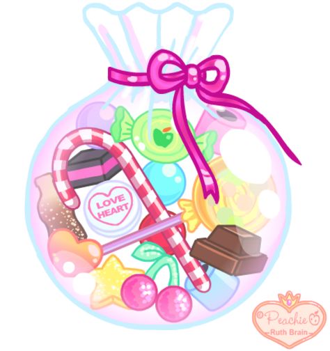 Candy Bag by Princess-Peachie on @DeviantArt Kawaii Inspiration, Cupcakes Wallpaper, Ed Hardy Tattoos, Candy Drawing, Food Drawings, Drawing Bag, Moving Home, Circus Tent, Candy Art