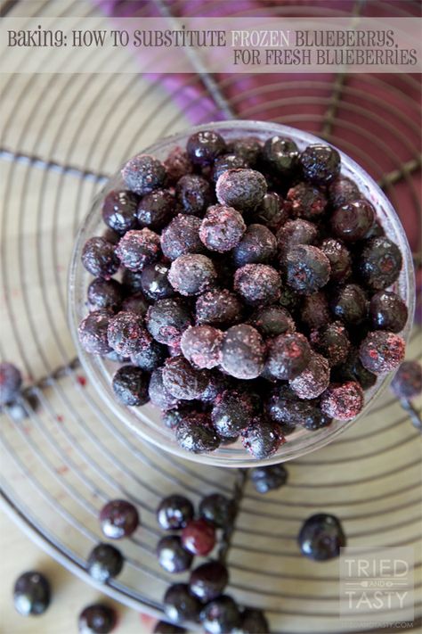 How To Substitute Frozen Blueberries // Tried and Tasty Food Substitutes, Canned Blueberries, Csa Recipes, Frozen Berries, Baked Fruit, Ingredient Substitutions, Amazing Appetizers, Fresh Fruits, Frozen Blueberries