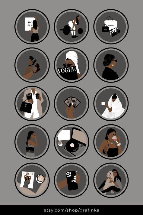 Download elegant women's lifestyle Instagram story highlight covers with a dark gray and feminine #Aesthetic_Icons_Drawing #Feminine_Aesthetic_Icons #Luxury_Business_Woman #Palette_Beige Palette Beige, Dark Luxury, Instagram Story Highlight Covers, Ig Highlights, Aesthetic Ig, Aesthetic Color, Instagram Story Highlight, Fashion Influencer, Luxury Business