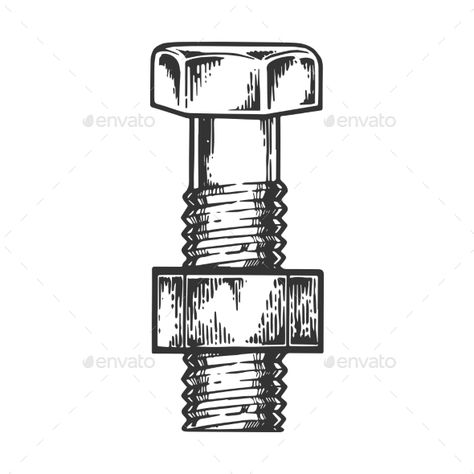 Loose Screw Tattoo, Bolts And Nuts Drawing, Screw Tattoo Ideas, Nut And Bolt Tattoo, Screw Drawing, Bolt Drawing, Screw Tattoo, Bike Artwork, Bolt Tattoo