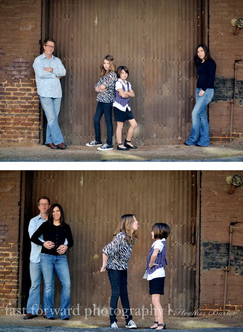 family photography family pose outdoor family portrait downtown family Brick Wall Family Photoshoot, Urban Family Pictures, Pictorial Ideas, Family Posing Guide, Urban Shoot, Pic Tips, Outdoor Family Portraits, Fam Pics, Holiday Pics