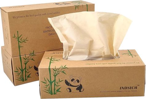 Bamboo Facial Tissues，soft nature bamboo facial tissue,100% virgin bamboo,Bulk carton of 8 boxes (100 Tissues per boxes,800 Tissues Total) | kraft paper Box, 3 Ply, Plastic-Free Use my affiliate link to purchase on amazon. Tissue Box Design, Facial Tissue Box, Facial Tissues, Packaging Design Ideas, Box Designs, Tissue Box, Paper Box, Tissue Boxes, Facial Tissue