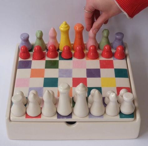 Polymer Clay Chess Pieces, Chess Ceramic Handmade, Clay Chess Set Diy, Pottery Chess Set, Lego Ceramic, Clay Chess Pieces, Ceramic Chess Board, Clay Chess Set, Clay Chess