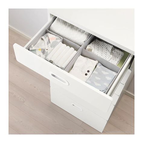 Ikea Baby, Ikea Stuva, Bookcase With Drawers, Painted Drawers, 6 Drawer Chest, Kids Dressers, Ikea Home, White Chests, Marie Kondo