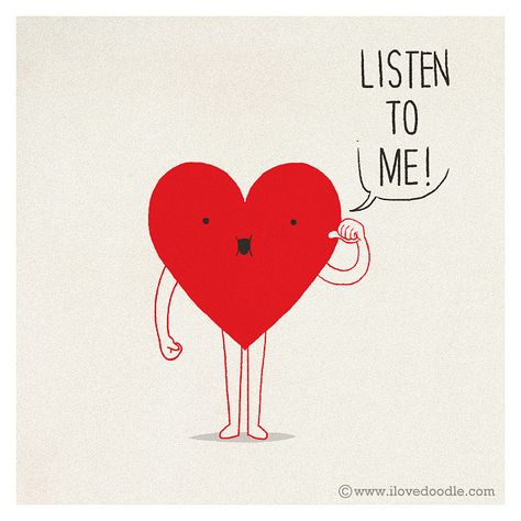 "Listen to your heart" by ILoveDoodle World Heart Day, Listen To Me, Love Doodles, Online Yoga Classes, Walt Whitman, Heart Day, Follow Your Heart, Listening To You, Note To Self