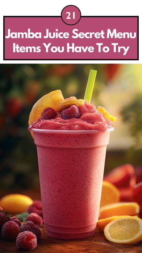 A colorful Jamba Juice cup filled with a secret menu smoothie, featuring vibrant refreshing blend. Jamba Juice Secret Menu Drinks, Jamba Juice Recipes, Jamba Juice Smoothies, Refreshing Smoothies, Secret Menu Items, Jamba Juice, Pink Starburst, Sour Patch Kids, Secret Menu