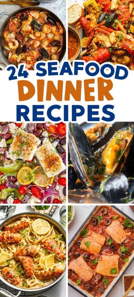 24 Wildly Delicious Seafood Dinner Ideas To Make This Week - ZEN AND HONEY Seafood Dinner For Two, Fish Recipes For Dinner Baked, Seafood Entrees Dinners, Pescatarian Dinner Party Menu Ideas, Seafood Dishes For Christmas, Fall Seafood Dinner Ideas, Southern Seafood Recipes, Seafood Feast At Home, Fish And Seafood Recipes