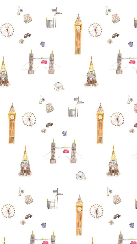 London Theme Wallpaper, London Macbook Wallpaper, London Lockscreen, London Background, Scrapbook Prints, Magnolia Parks, London Illustration, London Wallpaper, London Baby