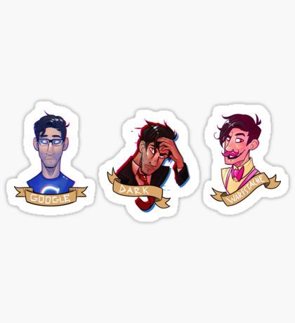 Markiplier Egos Sticker Markiplier Egos, Darkiplier And Antisepticeye, Top Of The Morning, Unus Annus, Nothing Lasts Forever, Stickers For Sale, Markiplier, Journal Stickers, Laptop Stickers