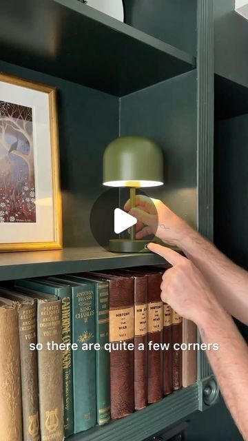 Dunelm on Instagram: "No plug? No problem. Our portable, rechargeable and dimmable Keko lamp lets the light in wherever you go (from alcoves to al fresco 💡) 

📸 @feels_like_home_bucks

Featured Products:
Keko Rechargeable Touch Dimmable Table Lamp - From £14,

[Video description: this is a short video showing a green rechargeable, dimmable table lamp being positioned in different corners of the home including small alcoves, bookshelves, a console table and more. The video shows the lamp’s three different brightness levels, activated by touching the on button.]" Lamp On Bookshelf, Alcove Lighting, Dimmable Table Lamp, No Problem, Short Video, The Light, Console Table, Bookshelves, Feel Like