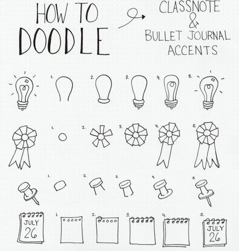 Cute doodles anyone can draw in their bullet journal or notebook Drawing Ideas Easy Doodles, How To Doodle, Doodle Art Letters, Doodle Art For Beginners, Drawing Ideas Easy, Easy Doodles, Doodle Art Journals, Doodle Art Drawing, Small Drawings