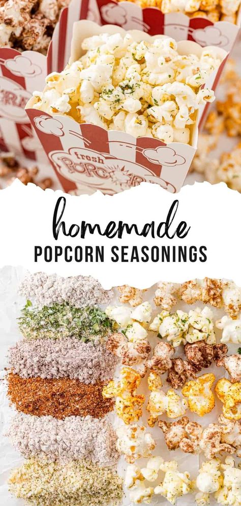 The Best Popcorn Seasoning Sweet Popcorn Seasoning, Homemade Popcorn Seasoning Recipes, Homemade Popcorn Flavors, Spicy Popcorn Recipes, Homemade Popcorn Seasoning, Popcorn Recipes Savory, Popcorn Seasoning Recipes, Flavored Popcorn Recipes, Popcorn Seasonings