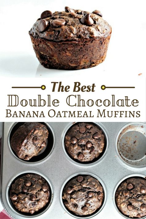 Chocolate Chip Oatmeal Bars, Banana Buttermilk, Banana Oatmeal Muffins, Oatmeal Banana, Banana Oat Muffins, Baking Cookbooks, Chocolate Banana Muffins, Healthy Baked, Oatmeal Muffins