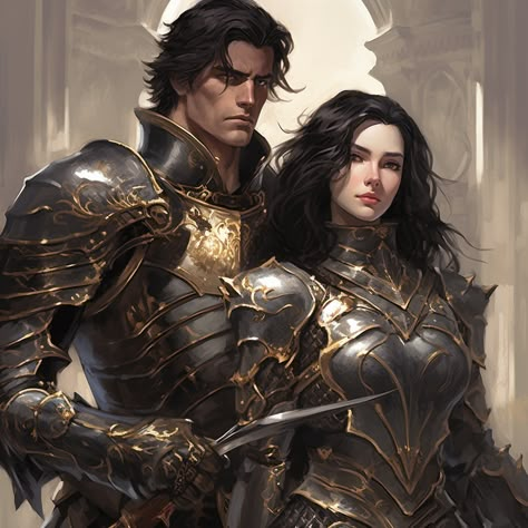 Warrior Couple Aesthetic, Warrior Couple Art, Knight Protecting Princess, Medieval Lovers, Warrior Couple, Princess And Knight, Knight Tattoo, Queen And King, Female Armor