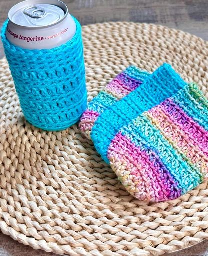 Koozie Pattern, Crochet Koozie, Crochet Beer, Cup Cozy Crochet, Cup Cozy Crochet Pattern, Crochet Mickey Mouse, Can Cozy, Crochet Mug Cozy, Crochet Coffee Cozy