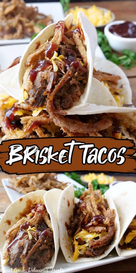 Sliced Beef Brisket Recipes, Shredded Brisket Tacos, Brisket Street Tacos Recipe, Brisket Street Corn Tacos, Smoked Brisket Tacos Recipe, Flat Brisket Recipes, Beef Brisket Tacos Recipes, Leftover Brisket Tacos, Brisket Breakfast Recipes