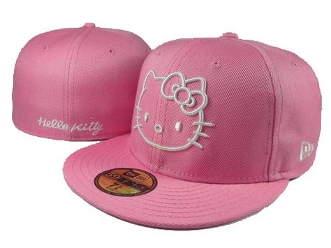 hello kitty, fitted, hat, pink Swag Hats, Images Hello Kitty, Dope Hats, Hat Aesthetic, Kitty Clothes, Hello Kitty Clothes, Pink Hello Kitty, Pink Fits, Hello Kitty Items