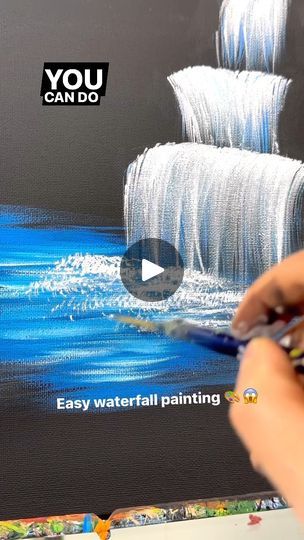 134K views · 1.9K reactions | [clip] Painting a waterfall for beginners! 🎨 #paintingtips #tipsandtricks #easypainting #waterfall #acrylicpainting | Emily Seilhamer Art | Emily Seilhamer Art · Original audio How To Paint Waterfall, How To Paint A Waterfall, Waterfall Painting Easy, Waterfalls Painting, Paint A Waterfall, Q Tip Art, Waterfall Drawing, Waterfall Painting, Black Canvas Paintings