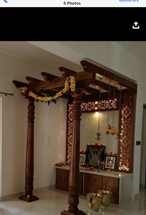 Devara Mane Design, House Temple Design Indian, Gopuram Designs, Pooja Shelf, Dev Ghar, Small House Design Kerala, Mandir Designs, Pooja Unit, Pooja Door Design