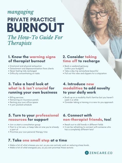 How to Manage Private Practice Burnout | Zencare Therapist Blog Starting A Therapy Private Practice, Therapist Private Practice, Private Practice Therapy Office, Private Practice Counseling, Counseling Interventions, Future Therapist, Private Practice Therapy, General Psychology, Making A Plan