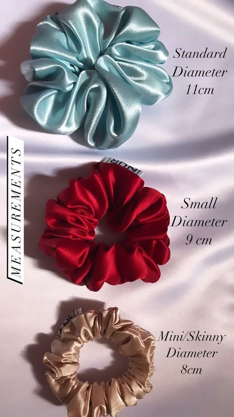 Scrunchies Scrunchies Diy Measurements, Hair Bows Diy Ribbon, Embroidered Hair Bows, Diy Hair Scrunchies, Diy Hair Accessories Ribbon, Hair Tie Accessories, Scrunchies Diy, Sewing Easy Diy, Handmade Scrunchie