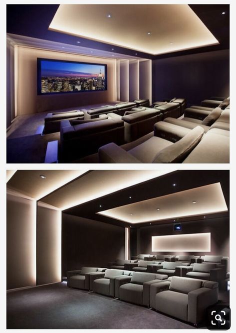 Modern Home Theater, Rope Lighting, Home Theater Room Design, Theatre Inspiration, Theater Room Design, Cinema Design, Home Cinema Room, Home Theater Decor, Best Home Theater