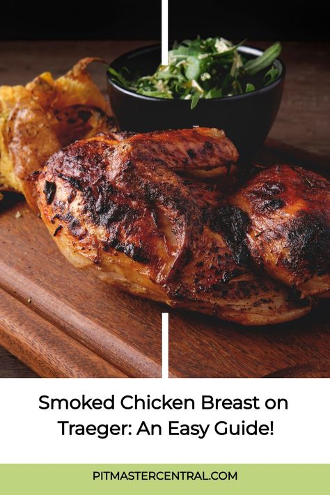 Learn how to smoke chicken breast on your Traeger grill with this simple guide. Perfect for adding delicious flavor to your meals! #TraegerGrill #SmokedChicken #OutdoorCooking Smoked Chicken Breast Recipe, Bone In Chicken Breast, Smoked Chicken Breast, Traeger Chicken, Smoked Chicken Recipes, Split Chicken Breast, Leftover Chicken Breast, Bone In Chicken, Chicken Rub