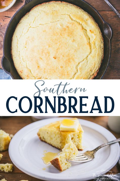 Maple Cornbread, Southern Cornbread Recipe, Dutch Oven Beef, Beans And Greens, Southern Recipes Desserts, Moist Cornbread, Cornbread Dressing Southern, Savory Sides, Skillet Cake