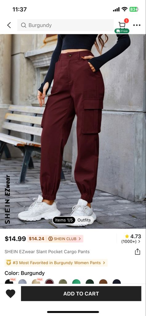 Street Outfit, Cargo Pants, Pants For Women, Pants, Red, Color, Trousers