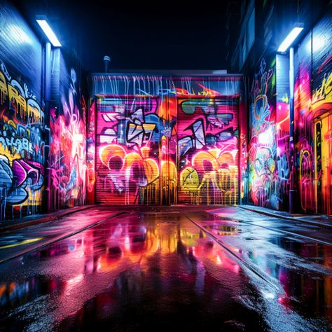 Techno City Aesthetic, Neon Backgrounds Aesthetic, Music Studio Background, Aesthetic Backgrounds For Edits, Hiphop Background, Cyberpunk Graffiti, Graffiti School, Cool Graffiti Art, Backgrounds For Editing