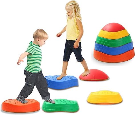 Rainbow Non-Slip Plastic Balance Stepping Stones for kids, sensory play Balance Stepping Stones, Sensory Toys For Toddlers, Happy Birthday Yard Signs, Obstacle Courses, Birthday Yard Signs, Kids Safety, Toys For Toddlers, Training Kit, Playroom Ideas