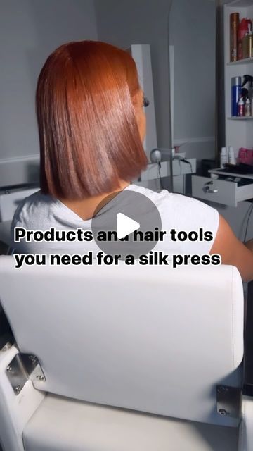 Brandi The wig specialist on Instagram: "Products to achieve a bomb it girl silk press 🔥🙌🏾 send this video to your clients to help them with their natural hair journey 💕 and save this video as well to help yourself out #silkpress #naturalhair #naturalhairstyles #naturalhairproducts #thecutlife" Silk Press With Body Curls Natural Hair, Silk Press At Home Products, Best Silk Press Products, At Home Silk Press Natural Hair, Silk Press Products For Natural Hair, Silk Press Hairstyles, Pressed Natural Hair, Silk Press Natural Hair, Help Yourself