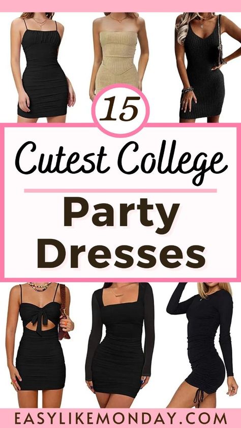 Formal College Outfits, College Formal Dresses, Dresses For College, College Move In Day, Dorm Items, Cute Party Dresses, Cute Party Outfits, Friends In College, Move In Day