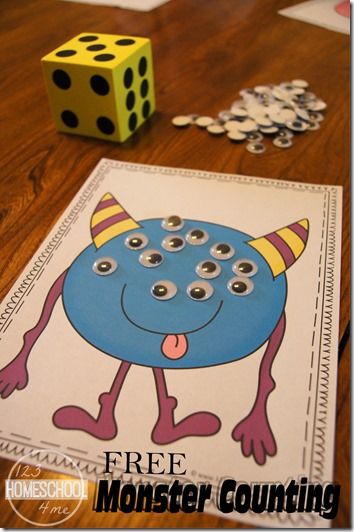 monster counting activity for toddler, preschool, prek, kindergarten Counting To 20, Daily Five, Counting Activity, Prek Math, Halloween Preschool, Halloween Math, Numbers Preschool, Counting Activities, Googly Eyes