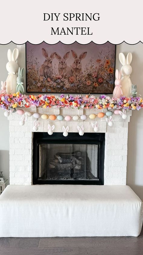 🌷 DIY Spring Mantel 🌷⁣⁣ ⁣⁣ Took my pool noodle mantel cover and added some spring florals to it! I also found some cute egg picks and… | Instagram Mantel Cover, Easter Mantle Decor, Spring Mantle Decor, Easter Mantle, Easter Table Centerpieces, Summer Mantel, Spring Mantle, Spring Mantel, Santa Decor