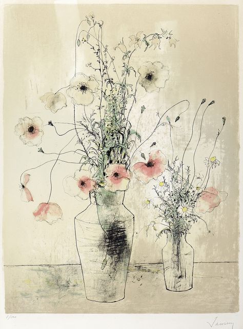 Flowers In Vases, Abstract Floral Paintings, Soyut Sanat Tabloları, Watercolor Flower Art, 수채화 그림, Flower Art Painting, Monoprint, Abstract Flowers, Watercolor And Ink