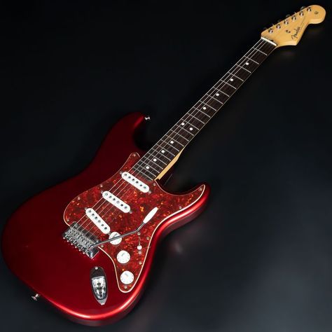 Candy Apple Red Stratocaster, Fender Stratocaster Red, Red Stratocaster, Band Instruments, Red Electric Guitar, Pedal Board, Cool Electric Guitars, Stringed Instruments, Band Stuff