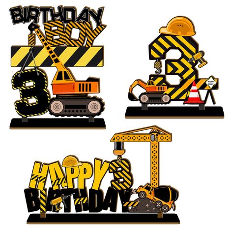 PRICES MAY VARY. Package includes 3 pieces of construction themed wooden table centerpieces with different designs like helmets, excavators, traffic cones etc Made from quality wood material with fine workmanship; Coated with safe paint and clear patterns Simple assembly - just push the wooden sign into the slot on the wooden base Perfect for kids' construction or architecture themed 3rd birthday parties; Also suitable for housewarming parties Place on table, display shelf, entryway to liven up Bob The Builder Cake Topper Printable, Excavator 3rd Birthday Party, Wooden Table Centerpiece, Bob The Builder Cake, Kids Birthday Decorations, Birthday Tarpaulin Design, Tarpaulin Design, Shelf Entryway, Diy Cake Topper Birthday