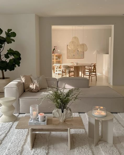 Japandi Living Room, Deco Studio, Dream Apartment Decor, White Living Room, Apartment Inspiration, Living Room Inspo, Living Room Style, Apartment Living Room, Minimalist Living Room