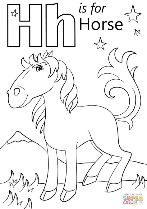 H Is For Horse, Lds Coloring Pages, Coloring Letters, Abc Coloring Pages, Preschool Coloring Pages, Abc Coloring, Horse Coloring Pages, Alphabet Crafts, Abc For Kids