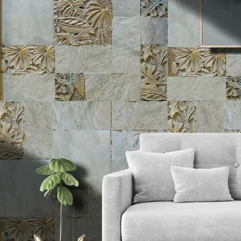 Natural Stone Designer Wall #luxurywall #modernwallart #naturalstone #stonework #mural #claddingstone #interiordesign #exterior @subalaexports Room Wall Tiles Design, Stone Cladding Interior, 3d Stone Wall, Wall Tiles Living Room, Cladding Tiles, Wall Cladding Designs, Wall Cladding Tiles, Room Wall Tiles, Natural Stone Cladding