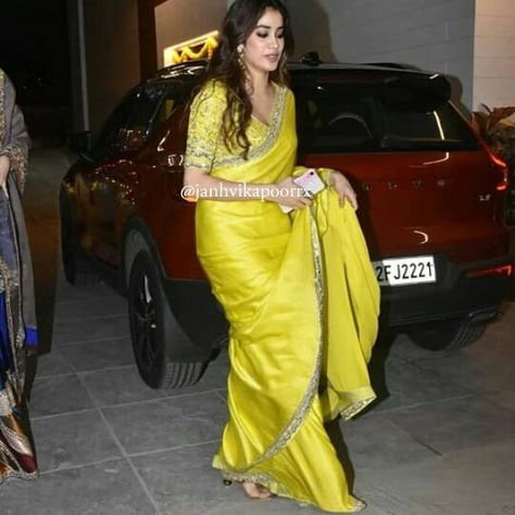 Bollywood Style Yellow Wedding Saree, Yellow Bollywood Saree Dress, Girlish Saree, Aishwarya Yellow Saree, Yellow Reception, Radhika Seth, Kiara In Yellow Saree, Celebrity Saree, Trisha Yellow Saree