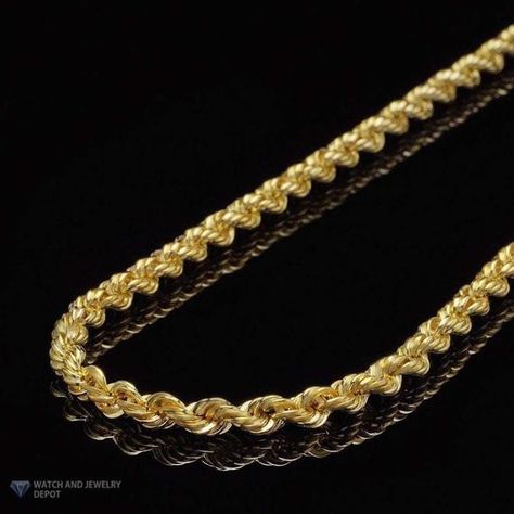 Real Gold Necklace, Fine Gold Necklace, Gold Rope Chains, Thick Rope, Link Chain Necklace, Sell Gold, Rope Necklace, Screw Back Earrings, Chain Link Necklace