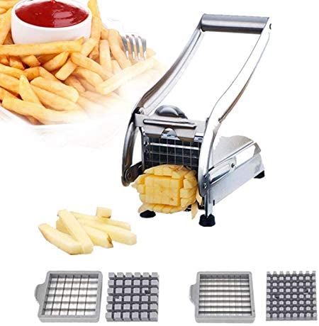 Stainless Steel French Fries Cutter, Vegetables Potatoes Chips Cutter Slicer, Potato Chipper with 2 Blades of Different Sizes,Potato Chipper Chip Cutter for Home and Commercial Use : Amazon.co.uk: Home & Kitchen Veggie Sticks, Vegetable Sticks, Potato Vegetable, French Fry, Vegetable Chopper, Sliced Potatoes, Potato Chips, French Fries, Kitchen Tools