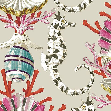 Harrison Howard, Coastal Wallpaper, Lattice Pattern, Seahorses, Peel Stick Wallpaper, Silver Lining, Vinyl Colors, Stick Wallpaper, Cool Wallpaper