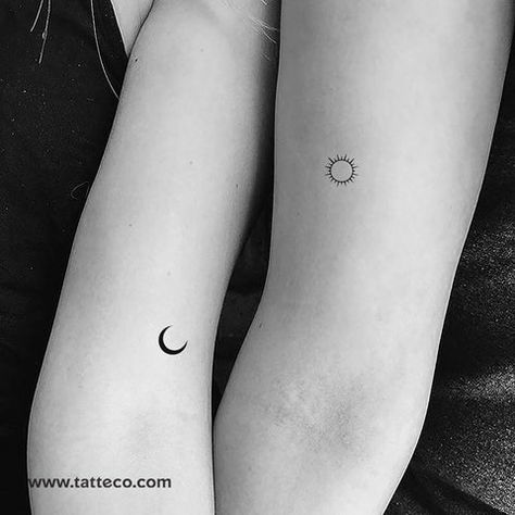 Minimal Tatoo, Luna Tattoo, Balance Of Life, Sun Lights, Cute Matching Tattoos, Couple Tattoos Unique, The Sun And Moon, Bff Tattoos, Sun Tattoos