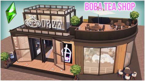 Sims 4 Bubble Tea, Sims 4 Bubble Tea Shop, Sims 4 High School, Boba Tea Shop, Sims 4 Jobs, Sims 4 Restaurant, The Sims 4 Lots, Bubble Tea Shop, Sims 4 Traits