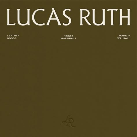 Lucas Ruth - Artisan leather goods handmade in Walsall, UK. I loved customising this subtle wordmark, taking cues from engraved lettering and letterpress ephemera. And that cute little monogram ✨ Client: @lucasruthleathergoods #leatherwork #leathergoods #brandingdesign #femalefounder #artisanmaker #cottagecoreaesthetic Artisan Aesthetic, Jf Monogram, Artisan Branding, Handmade Branding, Artisan Logo, Editorial Logo, Business Branding Inspiration, Identity Design Inspiration, Handmade Font