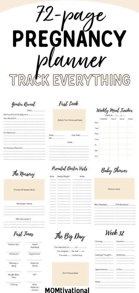 A 72-Page Printable Pregnancy Planner for Expecting Moms. There are so many things to do in the weeks leading up to the arrival of your little one. #pregnancy #printable #planner New Mom Journal Ideas, Baby Planning Timeline, Pregnancy Timeline To Do List, Bullet Journal Pregnancy, Pregnancy Diary Ideas, Pregnancy Journal Diy, Pregnancy Bullet Journal, Pregnancy Journal Ideas, Pregnancy Crafts